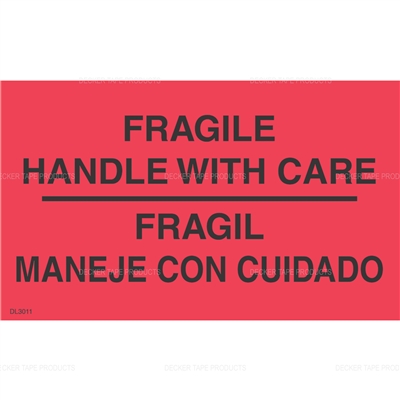 DL3011 <br> FRAGILE BILINGUAL <br> 3" X 5"