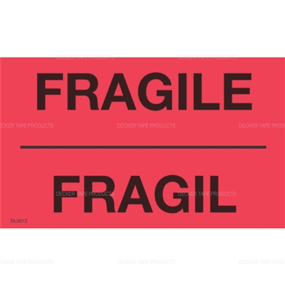 DL3012 <br> FRAGILE BILINGUAL <br> 3" X 5"