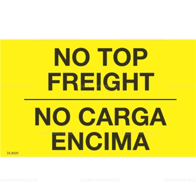 DL3020 <br> NO TOP FREIGHT BILINGUAL <br> 3" X 5"