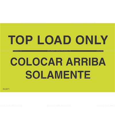 DL3071 <br> TOP LOAD ONLY BILINGUAL <br> 3" X 5"