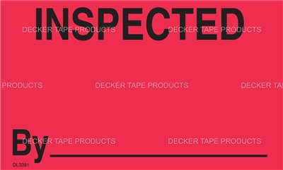 DL3281 <br> INSPECTED BY ____ <br> 3" X 5"