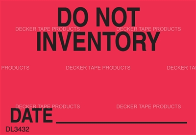 DL3432 <br> DO NOT INVENTORY DATE ___ <br> 1-3/8" X 2"