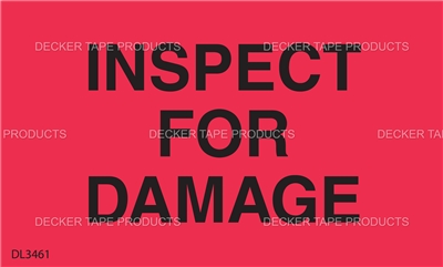 DL3461 <br> INSPECT FOR DAMAGE <br> 3" X 5"
