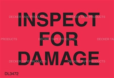 DL3472 <br> INSPECT FOR DAMAGE <br> 1-3/8" X 2"