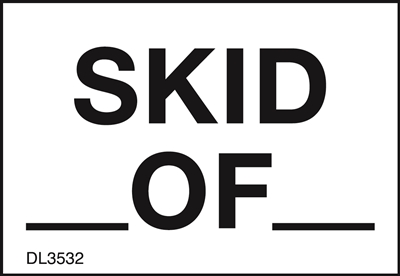 DL3532 <br> SKID __ OF __  <br> 1-3/8" X 2"