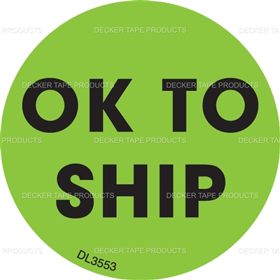 DL3553 <br> OK TO SHIP <br> 2"