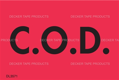 DL3571 <br> C.O.D. <br> 2" X 3"