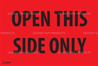 DL3646 <br> OPEN THIS SIDE ONLY <br> 2" X 3"