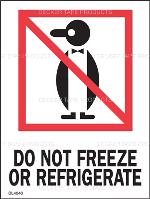 DL4040 <br> DO NOT FREEZE OR REFRIGERATE <br> 3" X 4"