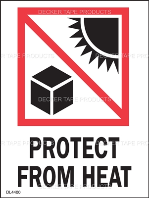 DL4400 <br> PROTECT FROM HEAT <br> 3" X 4"