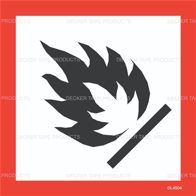 DL4504 <br> HAZARDOUS FLAME <br> 2" X 2"