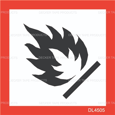 DL4505 <br> HAZARDOUS FLAME <br> 4" X 4"