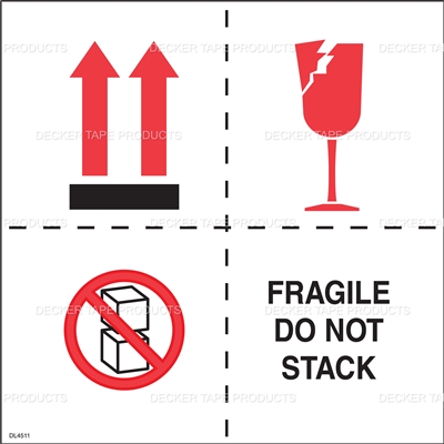 DL4511 <br> FRAGILE DO NOT STACK <br> 6" X 6"