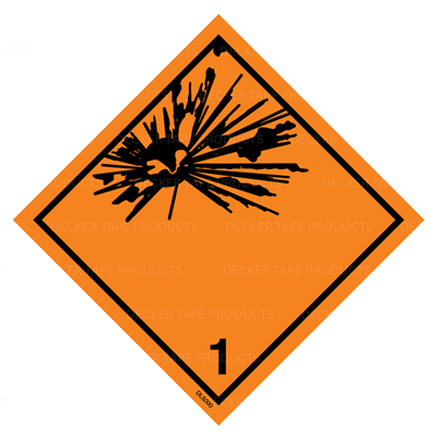 DL5000 <br> D.O.T. CLASS 1 EXPLOSIVE <br> 4" X 4"  