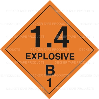 DL5010 <br> D.O.T. CLASS 1 1.4 EXPLOSIVE B <br> 4" X 4" 