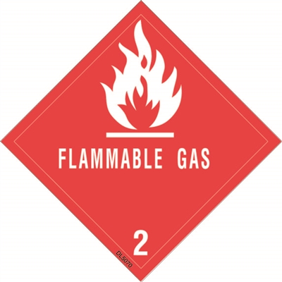 DL5070 <br> D.O.T. CLASS 2 FLAMMABLE GAS <br> 4" X 4" 