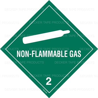 DL5100 <br> D.O.T. CLASS 2 NON-FLAMMABLE GAS <br> 4" X 4" 