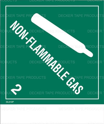 DL510P-B <br> D.O.T. CLASS 2 NON-FLAMMABLE GAS <br> 4" X 4-3/4"