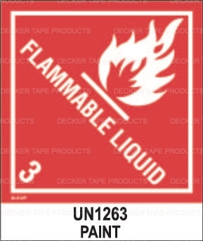 DL512P-5 <br> D.O.T. CLASS 3 FLAMMABLE LIQUID PAINT <br> 4" X 4-3/4" 