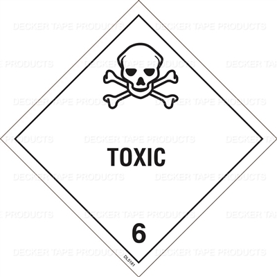 DL5181 <br> D.O.T. CLASS 6 TOXIC <br> 4" X 4"