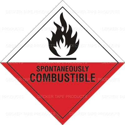 DL5810 <br> SPONTANEOUSLY COMBUSTIBLE <br> 4" X 4"