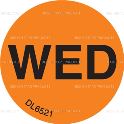 DL6521 <br> DAYS OF WEEK - WED <br> 1" DIAMETER