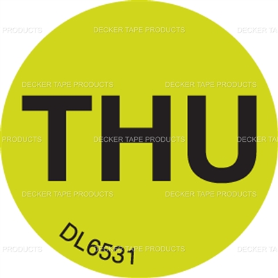 DL6531 <br> DAYS OF WEEK - THU <br> 1" DIAMETER