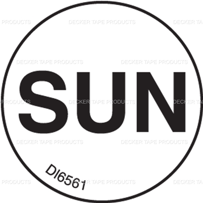 DL6561 <br> DAYS OF WEEK - SUN <br> 1" DIAMETER