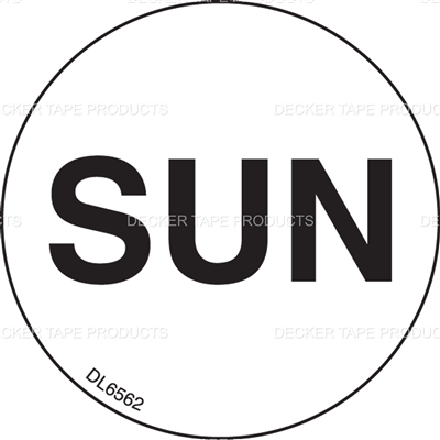 DL6562 <br> DAYS OF WEEK - SUN <br> 2" DIAMETER