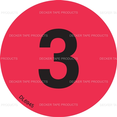 DL6945 <br> CIRCLE LABEL # 3 <br> 2"