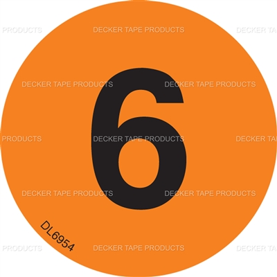 DL6954 <br> CIRCLE LABEL # 6 <br> 2"