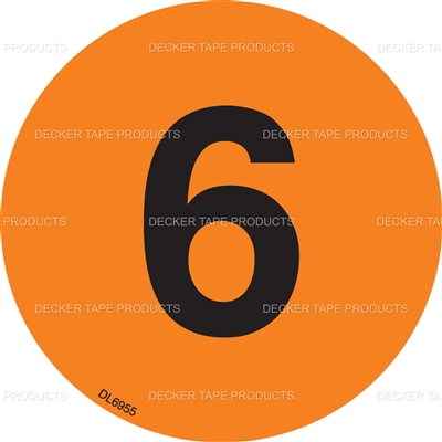 DL6955 <br> CIRCLE LABEL # 6 <br> 3"