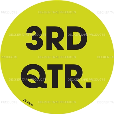 DL7000 <br> CIRCLE LABEL 3RD QTR <br> 3"