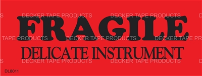 DL8011 <br> FRAGILE DELICATE INSTRUMENT <br> 1-1/2" X 4"