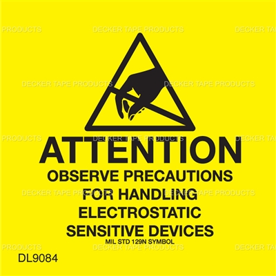 DL9084 <br> ATTENTION OBSERVE PRECAUTION  - REMOVABLE ADHESIVE <br> 2" X 2"