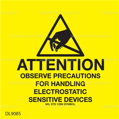 DL9085 <br> ATTENTION OBSERVE PRECAUTION  - REMOVABLE ADHESIVE <br> 4" X 4"