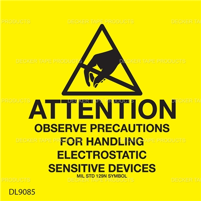 DL9085 <br> ATTENTION OBSERVE PRECAUTION  - REMOVABLE ADHESIVE <br> 4" X 4"