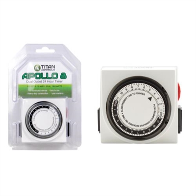 Titan Controls Apollo 8 - Two Outlet Mechanical Timer