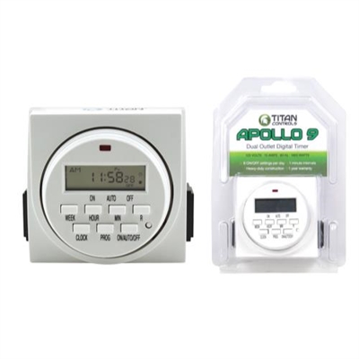 Titan Controls Apollo 9 - Two Outlet Digital Timer