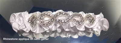 SATIN GARTER WITH RHINESTONES