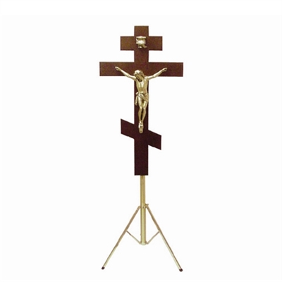 Russian Orthodox Crucifix on Adjustable Stand | MortuaryMall.com
