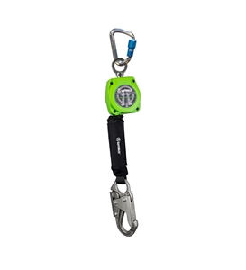 SafeWaze 019-5048 SRD Series 6 foot self retracting web lifeline with steel snap hook, swivel top attachment point and aluminum carabiner