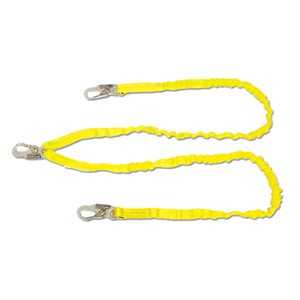 Guardian 11202 foot <b> double leg internal shock absorbing </b> lanyard with locking snaphooks on each end.