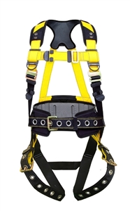 Guardian 37184 Series 3 Full Body Harness With Single Back D-Ring, Waist Pad And Tongue Buckle Leg Straps