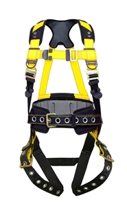 Guardian 37185 Series 3 Full Body Harness With Single Back D-Ring, Waist Pad And Tongue Buckle Leg Straps