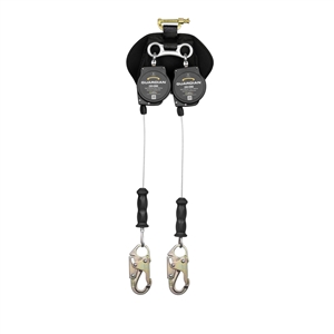 Guardian 4200205 CR3-Edge Personal Twin Leg 8 Foot Self Retracting Lifeline With Steel Snap Hooks And Harness Connector.
