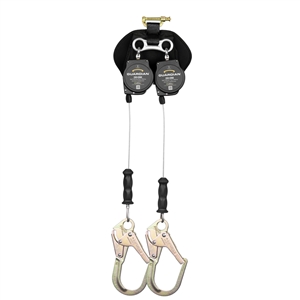 Guardian 4200207 CR3-Edge Twin Leg 8 Foot Personal Self Retracting Lifeline With Steel Rebar Hooks And Harness Connector.