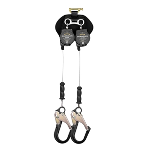 Guardian 4200208 CR3-Edge Twin Leg 8 Foot Personal Self Retracting Lifeline With Aluminum Rebar Hooks And Harness Connector.
