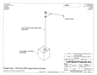 Tuff Built 70375 Pro-9 Mobile Counter Weight Anchor