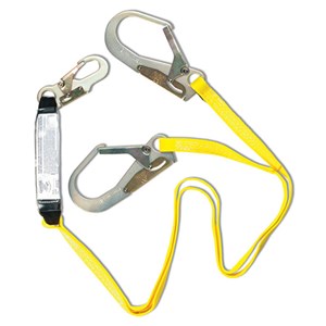 Guardian 01231 SS72-2R-6 Double Leg Shock Absorbing Web Lanyard With Rebar Hooks